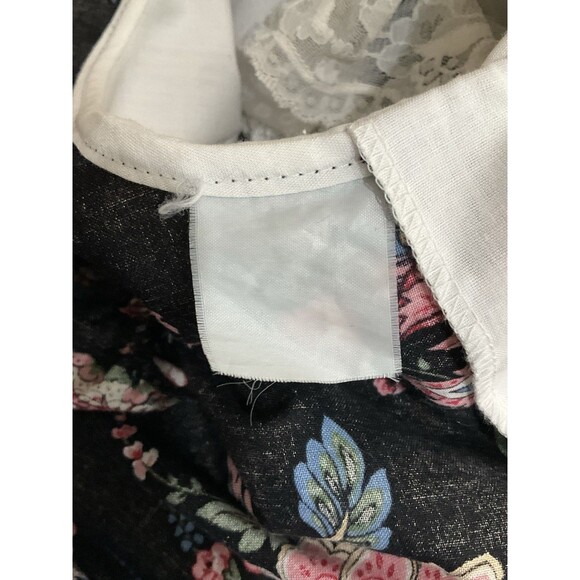 Vintage Miniworld Girls Floral Dress 12 Black Cottage Modest Prairie 90s Party - Picture 5 of 6